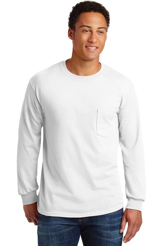 Gildan &#174;  - Ultra Cotton &#174;  100% US Cotton Long Sleeve T-Shirt with Pocket.  2410
