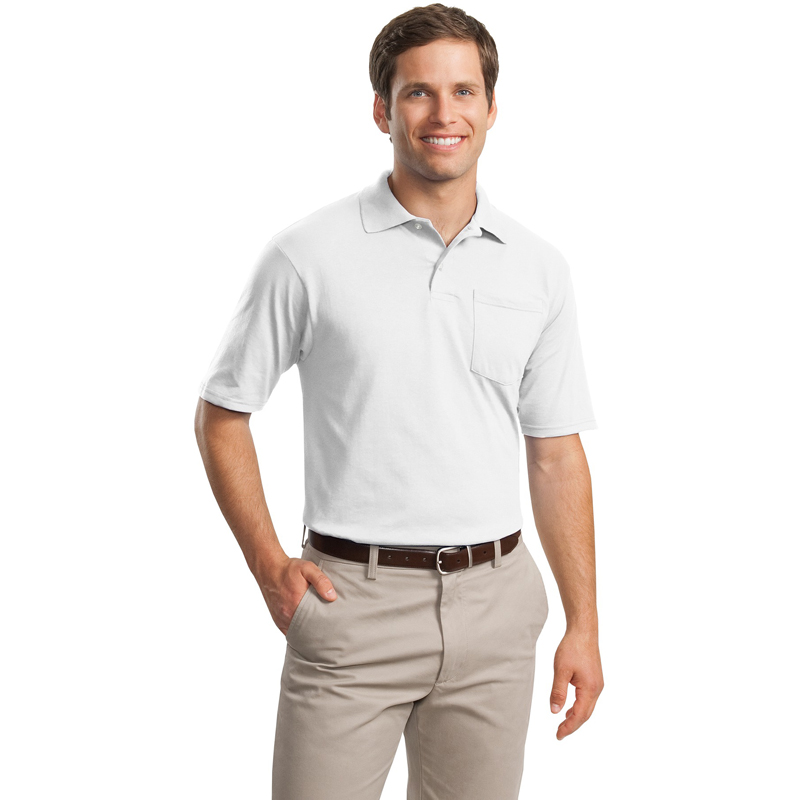 JERZEES &#174;  -SpotShield &#153;  5.6-Ounce Jersey Knit Sport Shirt with Pocket. 436MP