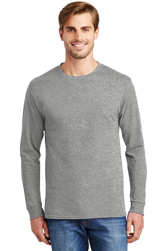 Hanes ® - Authentic 100% Cotton Long Sleeve T-Shirt. 5586