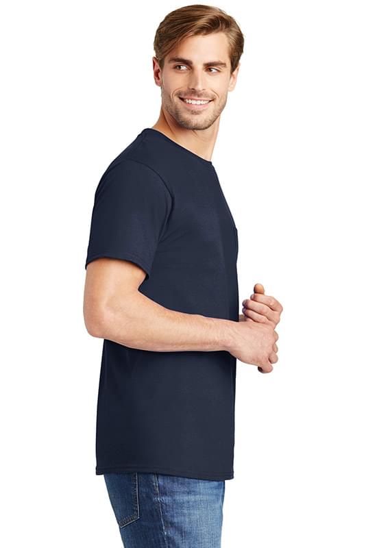 Hanes &#174;  - Authentic 100%  Cotton T-Shirt with Pocket.  5590