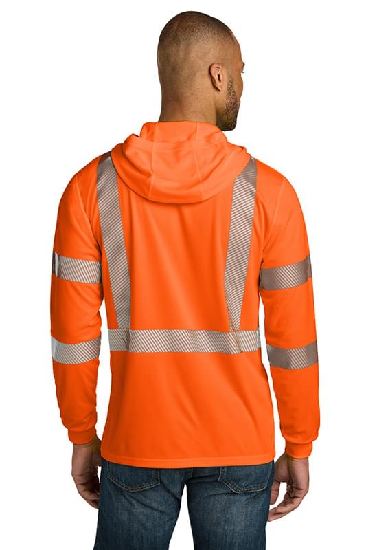 CornerStone ® ANSI 107 Class 3 Long Sleeve Segmented Tape Hooded Tee CS208 CornerStone ® ANSI 107 Class 3 Long Sleeve Segmented Tape Hooded Tee CS208