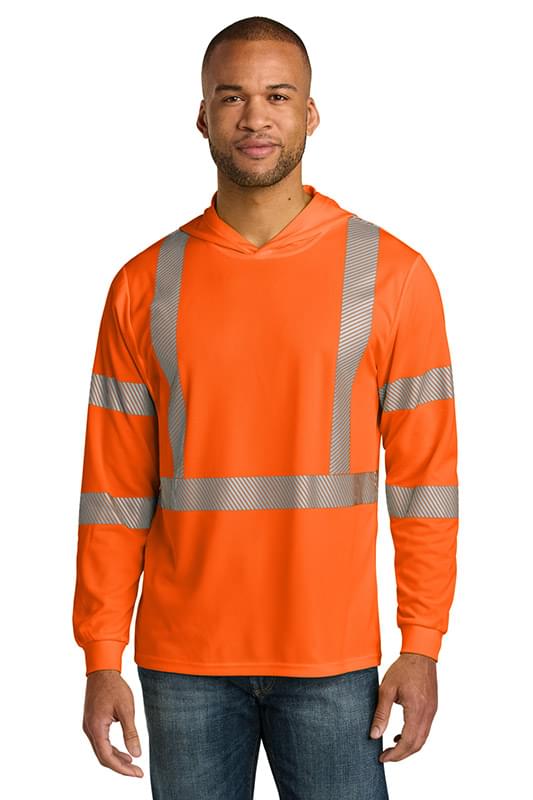 CornerStone ® ANSI 107 Class 3 Long Sleeve Segmented Tape Hooded Tee CS208