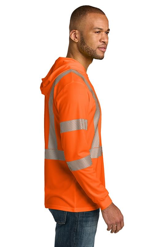 CornerStone ® ANSI 107 Class 3 Long Sleeve Segmented Tape Hooded Tee CS208 CornerStone ® ANSI 107 Class 3 Long Sleeve Segmented Tape Hooded Tee CS208