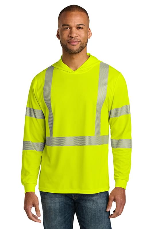 CornerStone ® ANSI 107 Class 3 Long Sleeve Segmented Tape Hooded Tee CS208