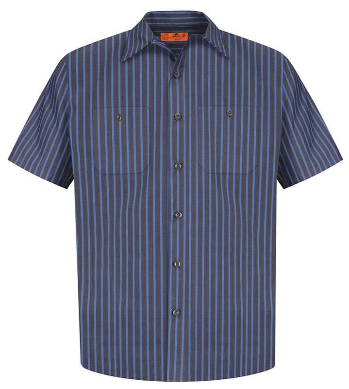 Red Kap&#174; Long Size, Short Sleeve Striped Industrial Work Shirt