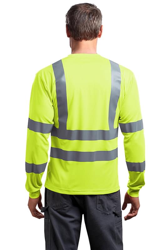 CornerStone &#174;  - ANSI 107 Class 3 Long Sleeve Snag-Resistant Reflective T-Shirt. CS409
