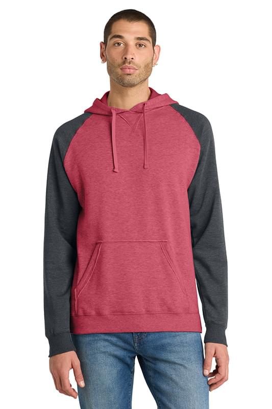 District &#174;  Young Mens Lightweight Fleece Raglan Hoodie.  DT196