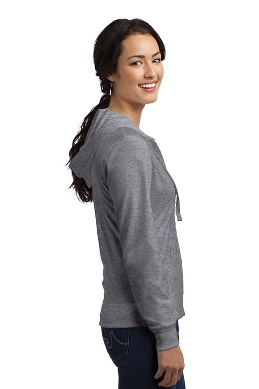 District &#174;  Women's Fitted Jersey Full-Zip Hoodie. DT2100