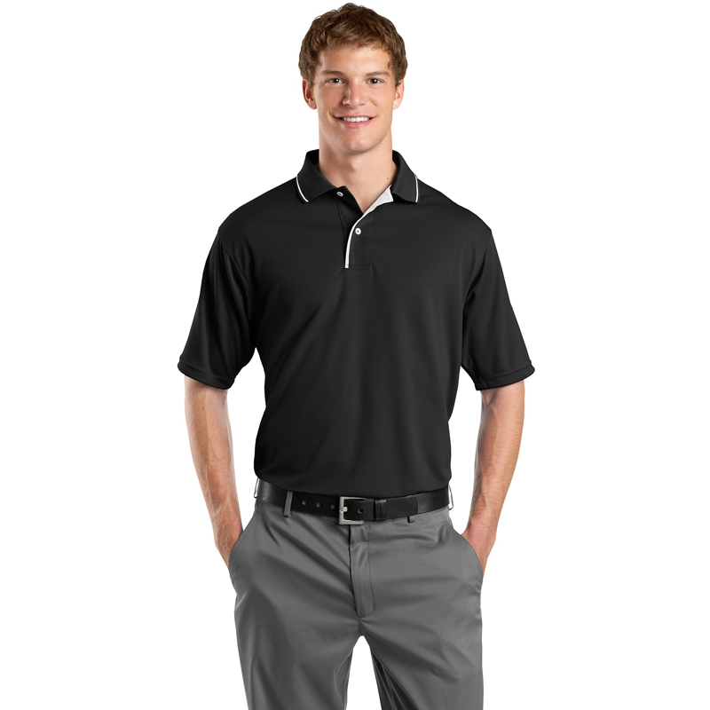 Sport-Tek &#174;  Dri-Mesh &#174;  Polo with Tipped Collar and Piping.  K467