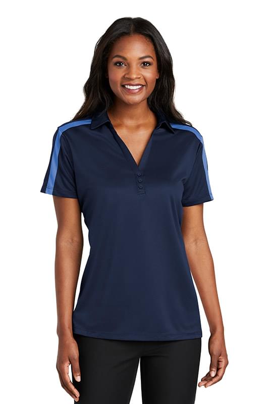 Port Authority &#174;  Ladies Silk Touch&#153; Performance Colorblock Stripe Polo. L547