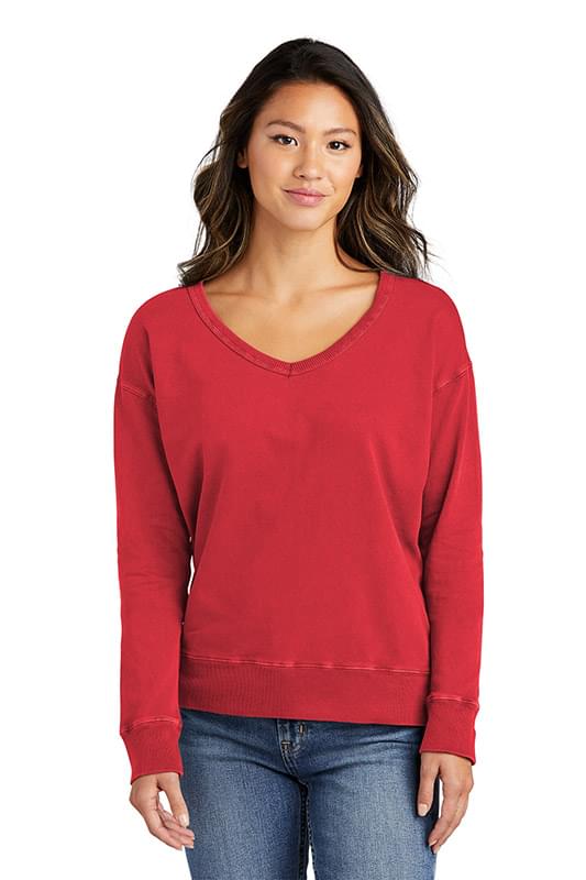 Port & Company &#174;  Ladies Beach Wash &#174;  Garment-Dyed V-Neck Sweatshirt LPC098V