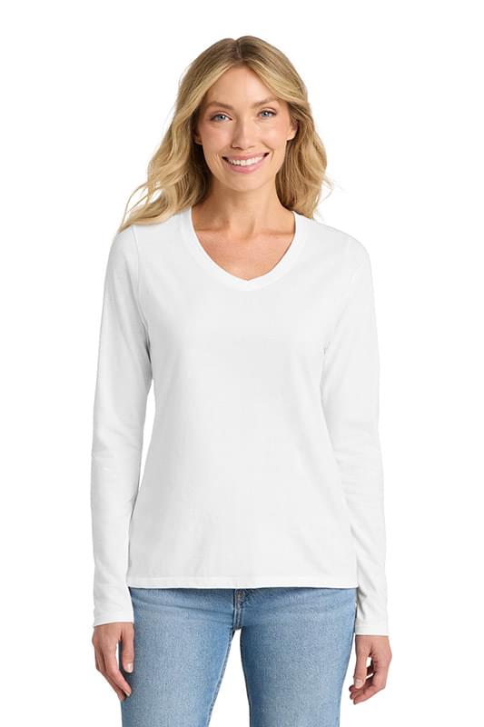 Port & Co   Women's Long Sleeve Fan Favorite V-Neck Tee. LPC450VLS