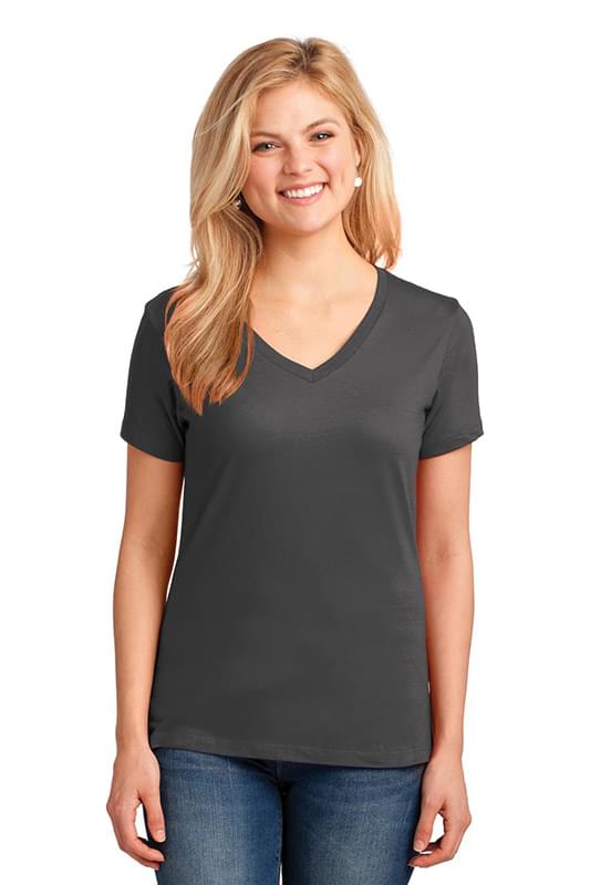 Port & Company ® Ladies Core Cotton V-Neck Tee. LPC54V