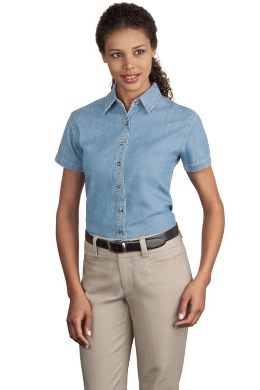 Port & Company &#174;  - Ladies Short Sleeve Value Denim Shirt.  LSP11