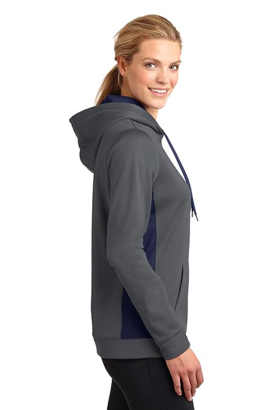 Sport-Tek &#174;  Ladies Sport-Wick &#174;  Fleece Colorblock Hooded Pullover. LST235
