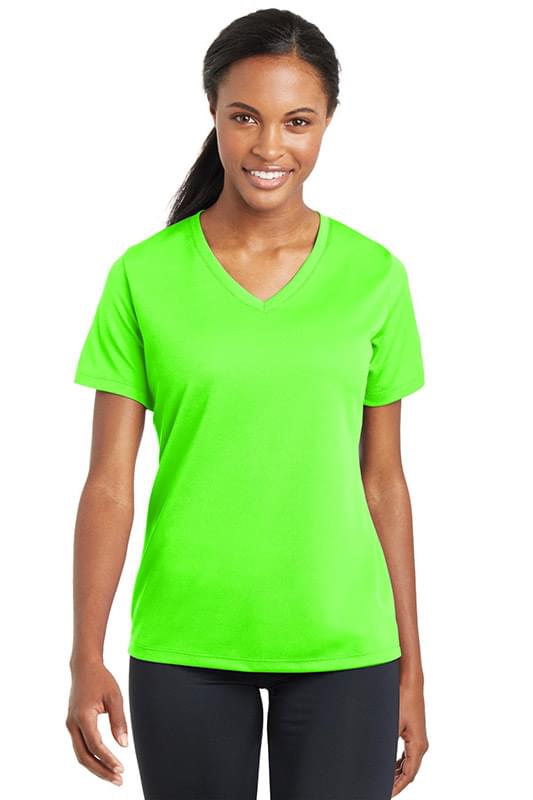 Sport-Tek ® Ladies PosiCharge ® RacerMesh ® V-Neck Tee. LST340