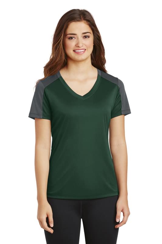 Sport-Tek ® Ladies PosiCharge ® Competitor ™ Sleeve-Blocked V-Neck Tee. LST354