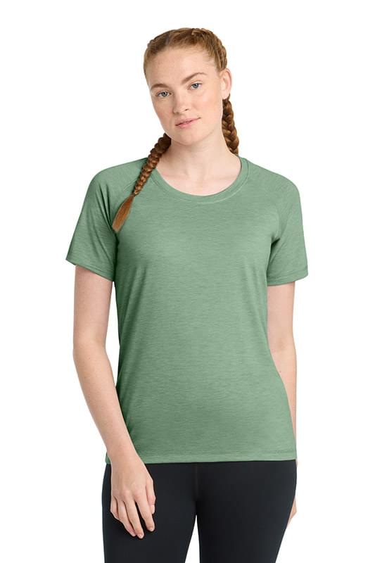 Sport-Tek  ®  Women's PosiCharge  ®  Tri-Blend Wicking Scoop Neck Raglan Tee. LST400