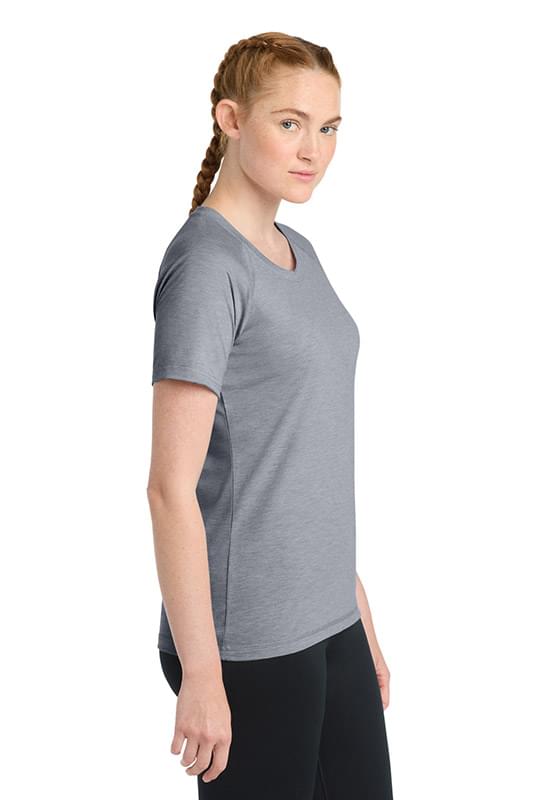 Sport-Tek  ®  Women's PosiCharge  ®  Tri-Blend Wicking Scoop Neck Raglan Tee. LST400