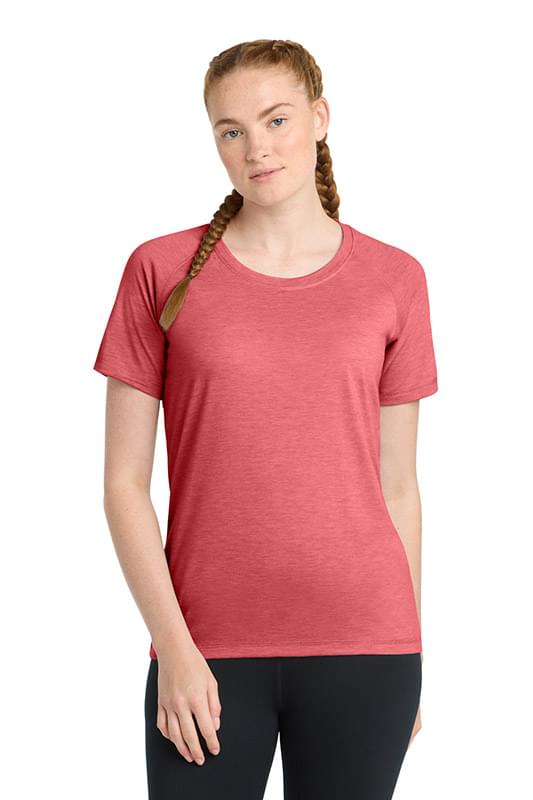 Sport-Tek  ®  Women's PosiCharge  ®  Tri-Blend Wicking Scoop Neck Raglan Tee. LST400