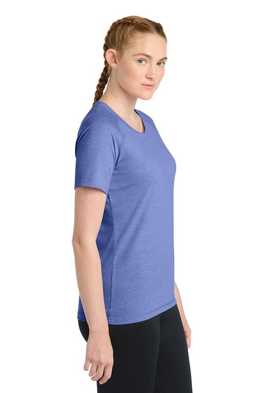 Sport-Tek  ®  Women's PosiCharge  ®  Tri-Blend Wicking Scoop Neck Raglan Tee. LST400
