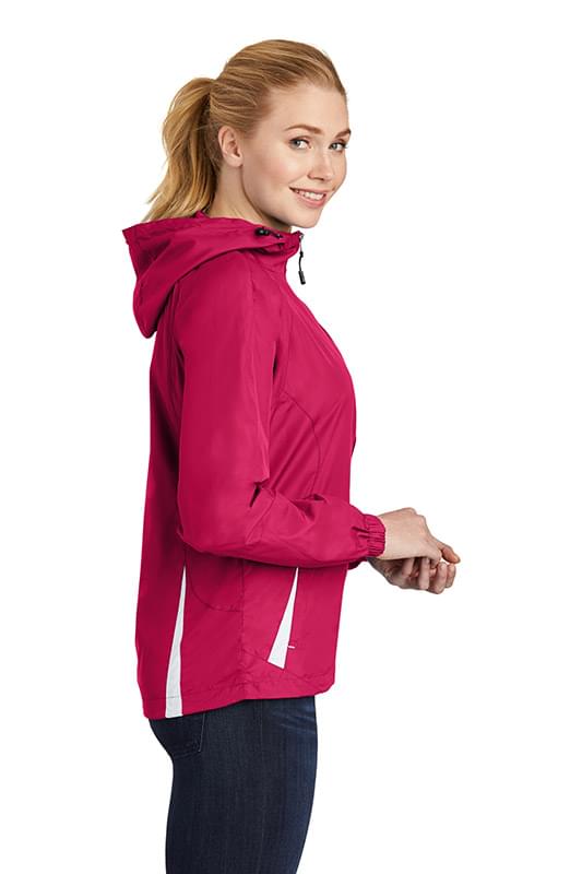 Sport-Tek &#174;  Ladies Colorblock Hooded Raglan Jacket. LST76