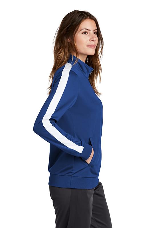 Sport-Tek  &#174;  Ladies Tricot Sleeve Stripe Track Jacket. LST94