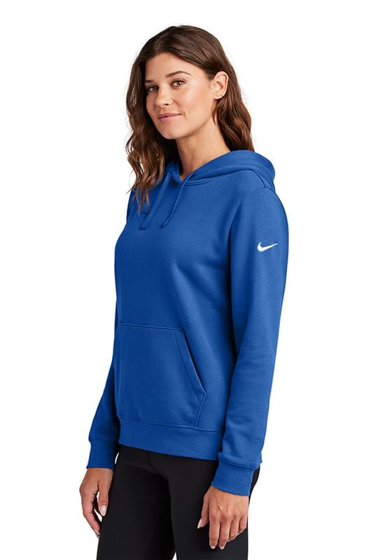 Nike Ladies Club Fleece Sleeve Swoosh Pullover Hoodie NKFD9889