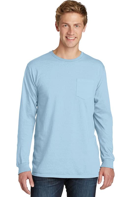 Port & Company ® Beach Wash ® Garment-Dyed Long Sleeve Pocket Tee PC099LSP