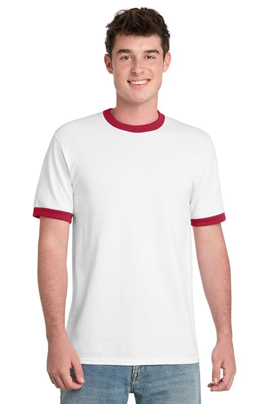Port & Co   Core Cotton Ringer Tee.  PC54R