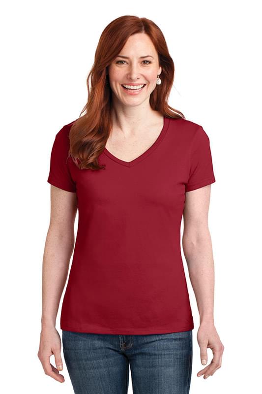 Custom Hanes&#174; Ladies Nano-T&#174; Cotton V-Neck T-Shirt