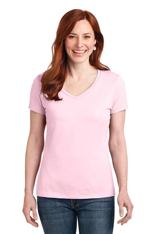 Custom Hanes&#174; Ladies Nano-T&#174; Cotton V-Neck T-Shirt