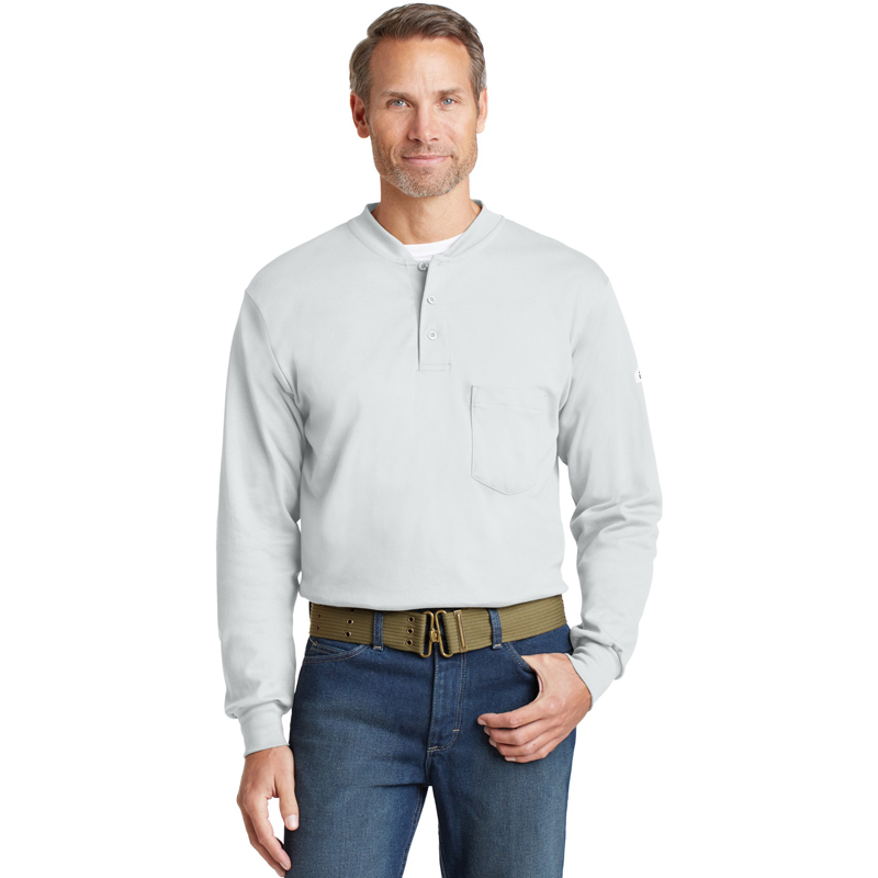 Bulwark &#174;  EXCEL FR &#174;  Long Sleeve Tagless Henley. SEL2