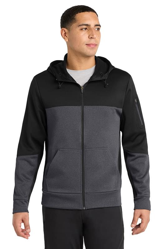 Sport-Tek ®  Tech Fleece Colorblock Full-Zip Hooded Jacket. ST245