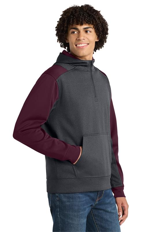 Sport-Tek ®   Tech Fleece Colorblock 1/4-Zip Hooded Sweatshirt. ST249