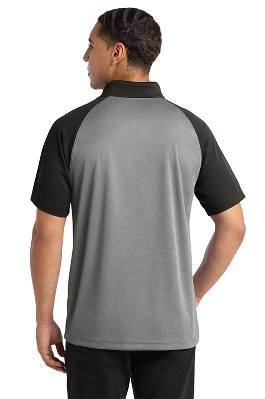 Sport-Tek  ®  PosiCharge  ®  RacerMesh  ®  Raglan Heather Block Polo. ST641