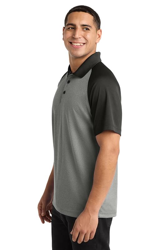 Sport-Tek  ®  PosiCharge  ®  RacerMesh  ®  Raglan Heather Block Polo. ST641