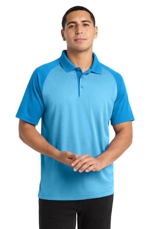 Sport-Tek  ®  PosiCharge  ®  RacerMesh  ®  Raglan Heather Block Polo. ST641