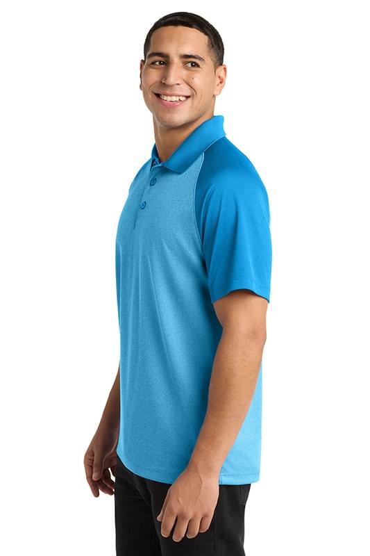 Sport-Tek  ®  PosiCharge  ®  RacerMesh  ®  Raglan Heather Block Polo. ST641