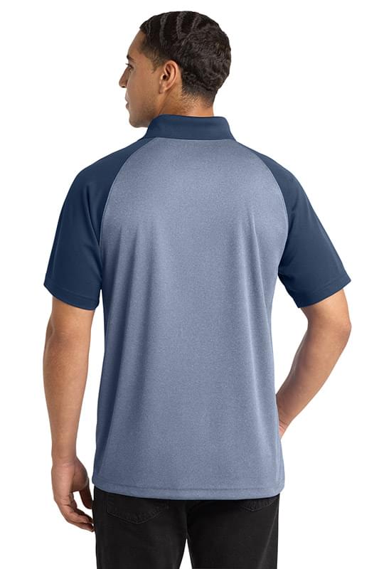 Sport-Tek  ®  PosiCharge  ®  RacerMesh  ®  Raglan Heather Block Polo. ST641