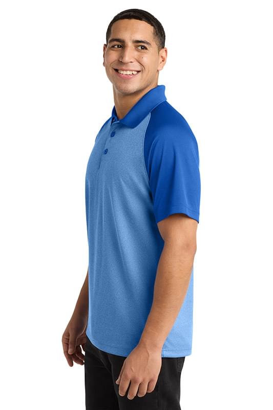 Sport-Tek  ®  PosiCharge  ®  RacerMesh  ®  Raglan Heather Block Polo. ST641