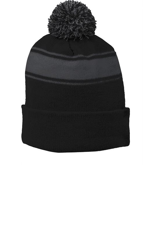 Sport-Tek ®  Stripe Pom Pom Beanie.  STC28