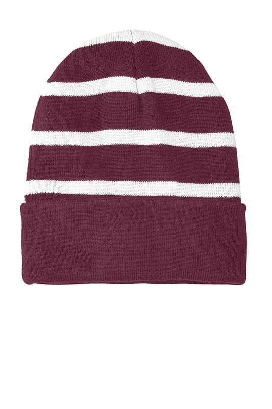 Sport-Tek ® Striped Beanie with Solid Band. STC31