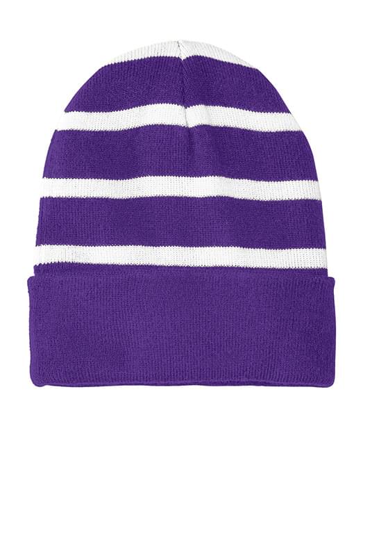 Sport-Tek ® Striped Beanie with Solid Band. STC31