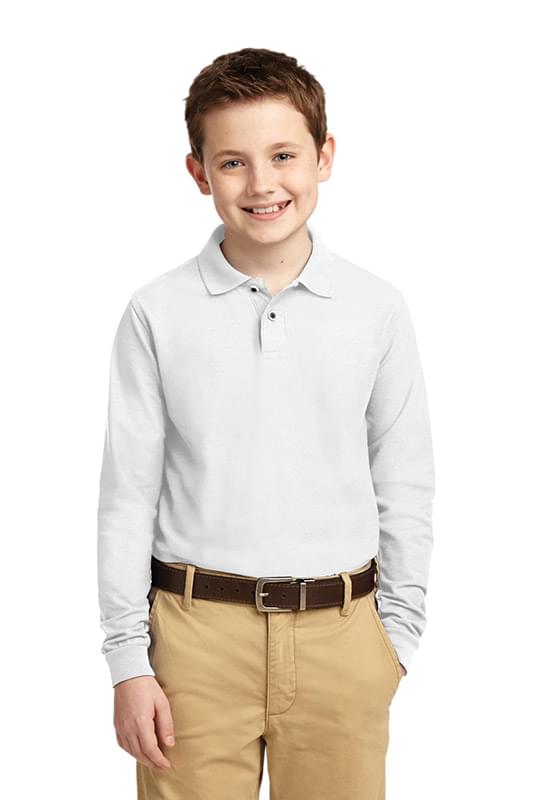 Port Authority&#174; Youth Long Sleeve Silk Touch&#153; Polo