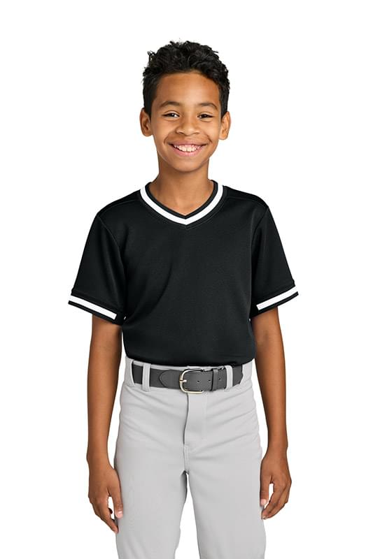 Sport-Tek ®  Youth Tough Mesh V-Neck Baseball Jersey YST221
