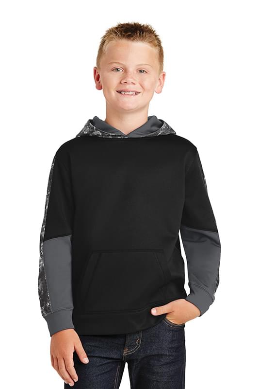 Sport-Tek &#174;  Youth Sport-Wick &#174;  Mineral Freeze Fleece Colorblock Hooded Pullover. YST231