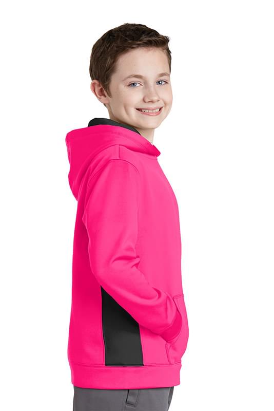 Sport-Tek &#174;  Youth Sport-Wick &#174;  Fleece Colorblock Hooded Pullover.  YST235
