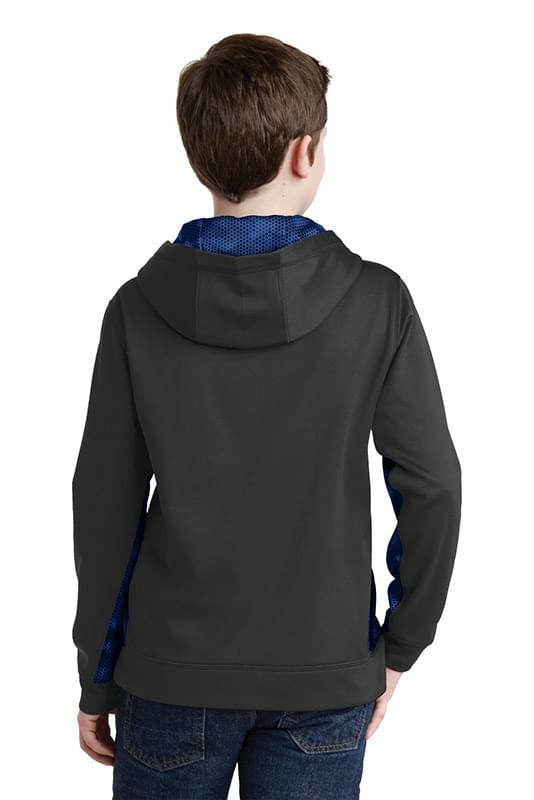 Sport-Tek &#174;  Youth Sport-Wick &#174;  CamoHex Fleece Colorblock Hooded Pullover.  YST239