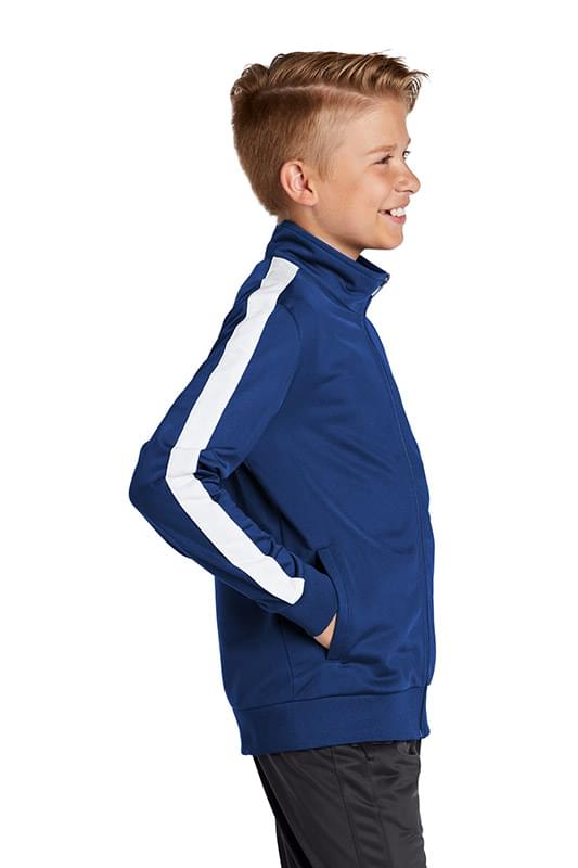 Sport-Tek  &#174;  Youth Tricot Sleeve Stripe Track Jacket. YST94